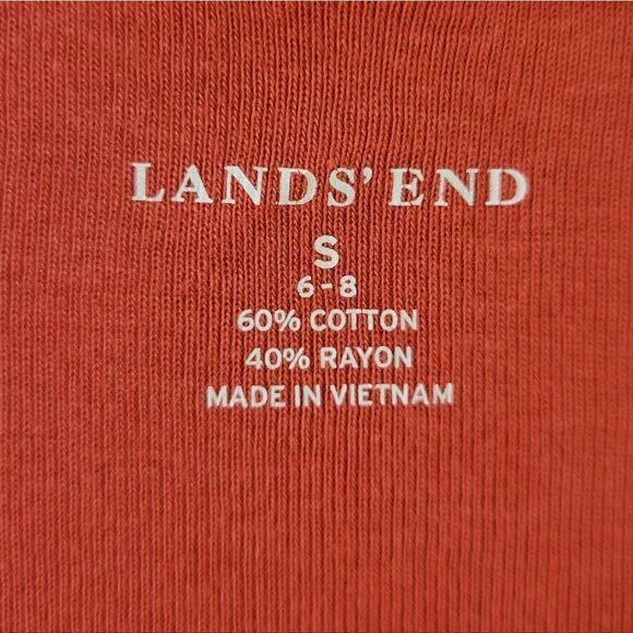 Lands' End Women's Coral Orange Long Sleeve Knit Open Front Cardigan - Picture 2 of 12